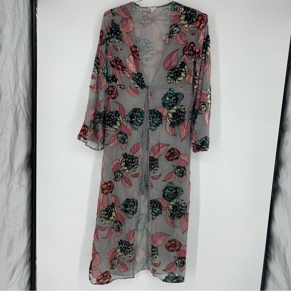 En Creme Other - En Creme Kimono Floral Robe sheer  Pink Bohemian